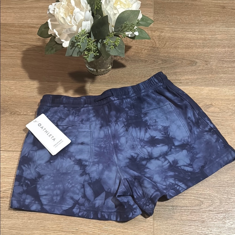 Athleta Blue Tie-Dye Athletic Shorts - Picture 8 of 10